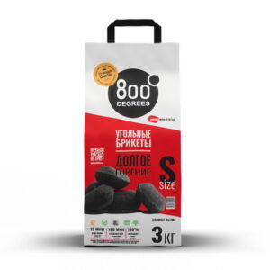 Уголь брикетированный, долгое горение, мешок 3 кг - 800 Degrees