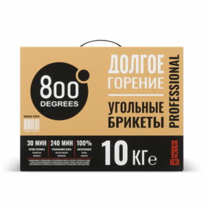 Угольные брикеты, Kamado Pini-kay, коробка 10 кг - 800 Degrees